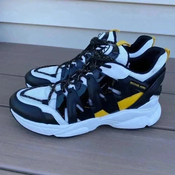 Michael Kors Hero Leather and Mesh Trainer Shoes - Picture 1 of 13